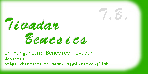 tivadar bencsics business card